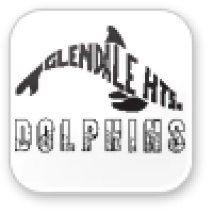"Glendale Heights" stylized as a dolphin, with the word "Dolphin" underneath.