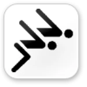 Team logo: A pair of swimmers jumping off blocks