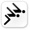 Team logo: A pair of swimmers jumping off blocks